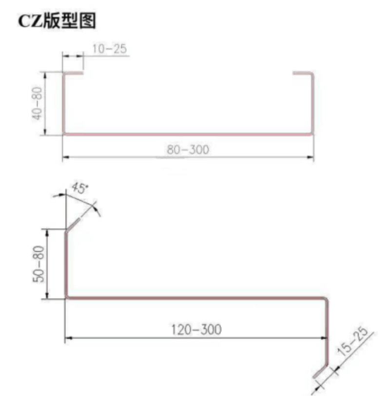 中拓全自動(dòng)換型CZ型鋼成型機(jī)